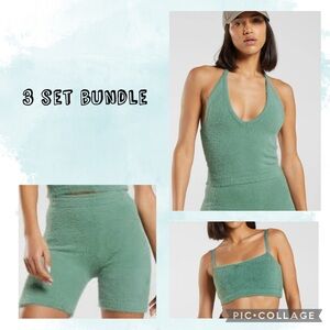 Gymshark x Whitney Simmons 3-piece Lounge Bundle - leaf green set